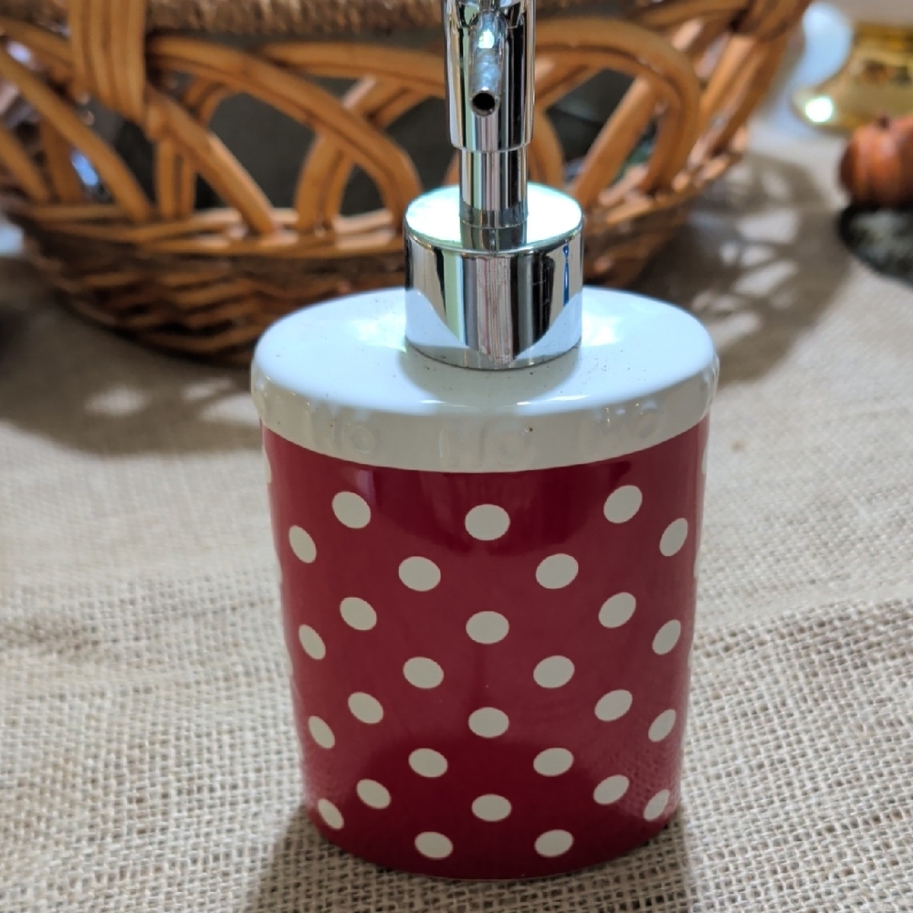 Red Polka Dot Soap Dispenser